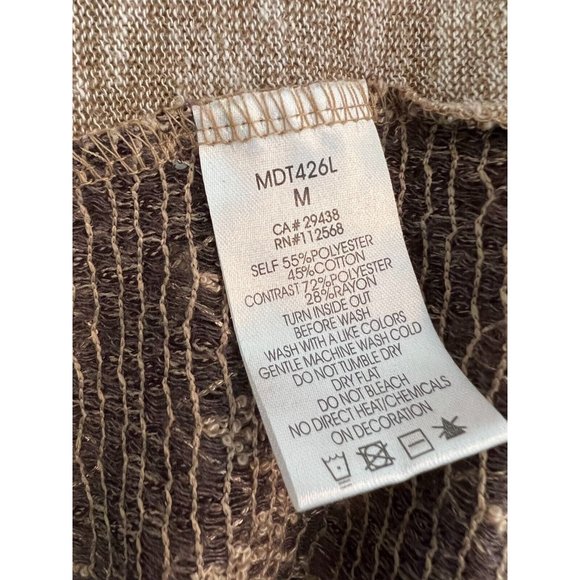 Miss Me‎ Knit Sweater Western Medium Beige Sequin Metallic Cowgirl Studded - Picture 4 of 8